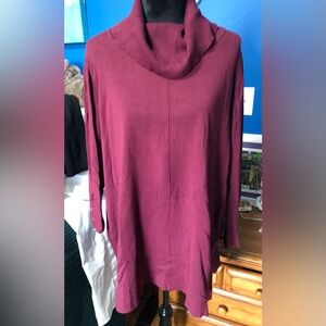Anne Klein Deep Red Wine Cowl Neck Sweater Sz. 3X